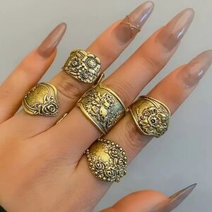 5 Pcs Old Spoon Rings